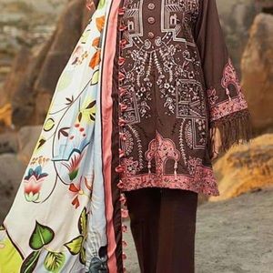 New 3 piece Laxauary winter embroidery Salwarkameez linen xxl